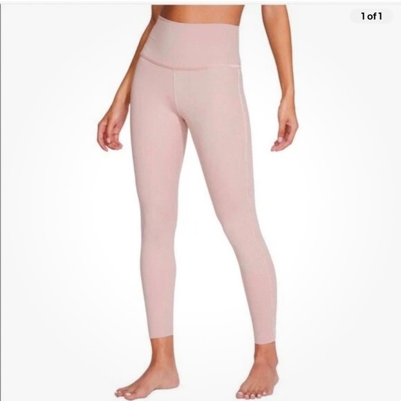 Nike Pants - NWT Nike M Yoga Velvet Trim 7/8 High Rise Leggings Women's Pink High-Waisted